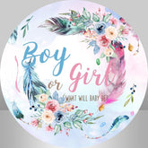 Lofaris Round Cute What Will Baby Be Shower Backdrop